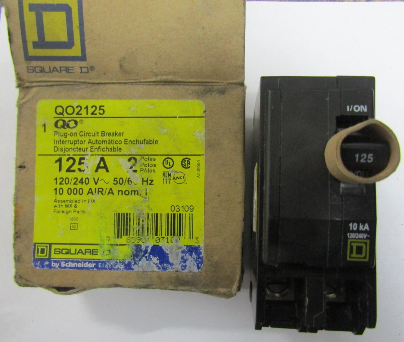 😍 NEW SQUARE D 125 AMP CIRCUIT BREAKER 120/240V 2 POLES 10 KA QO2125