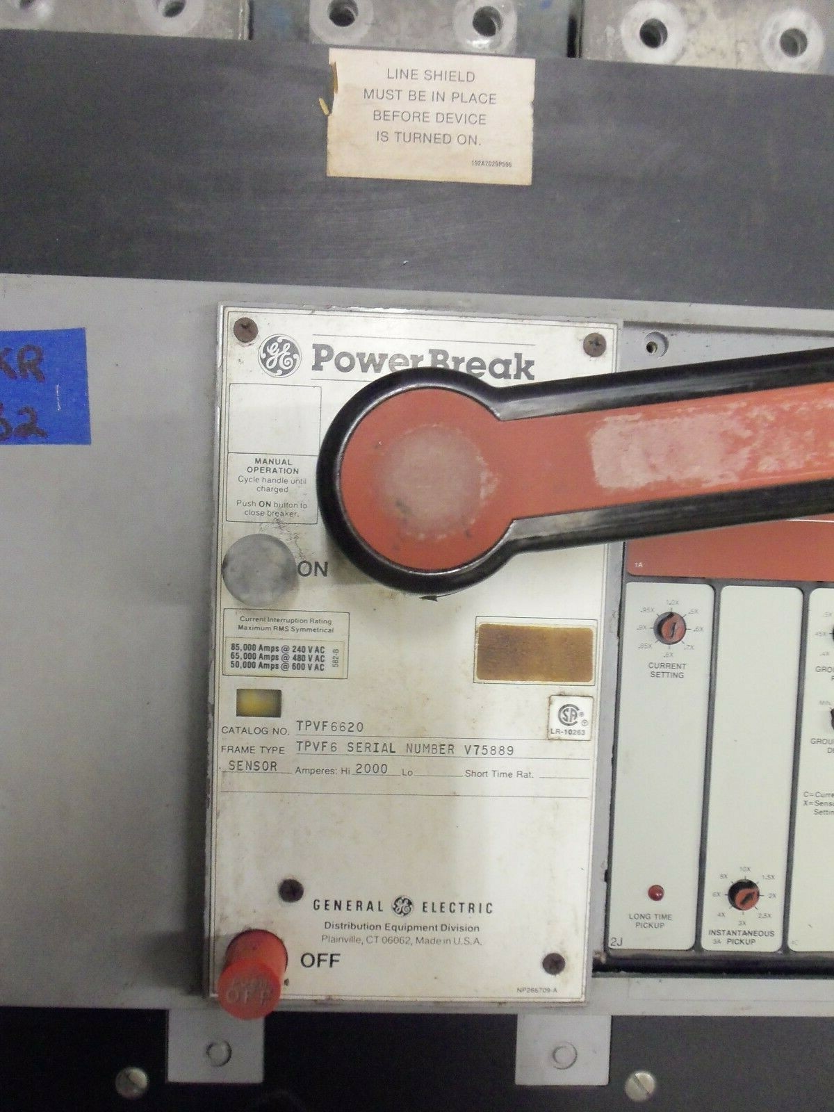 GE Powerbreak TP TPVF TPVF6620 3 Pole 2000 Amp 600v Circuit Breaker LSIG GFI