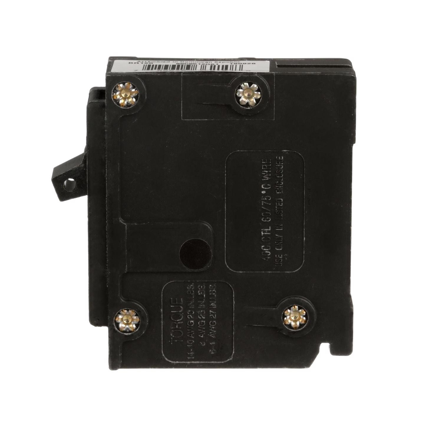 Eaton BR120 20A 1-Pole Plug-On Type BR Circuit Breaker 3 L x 3 H x 1 W in.