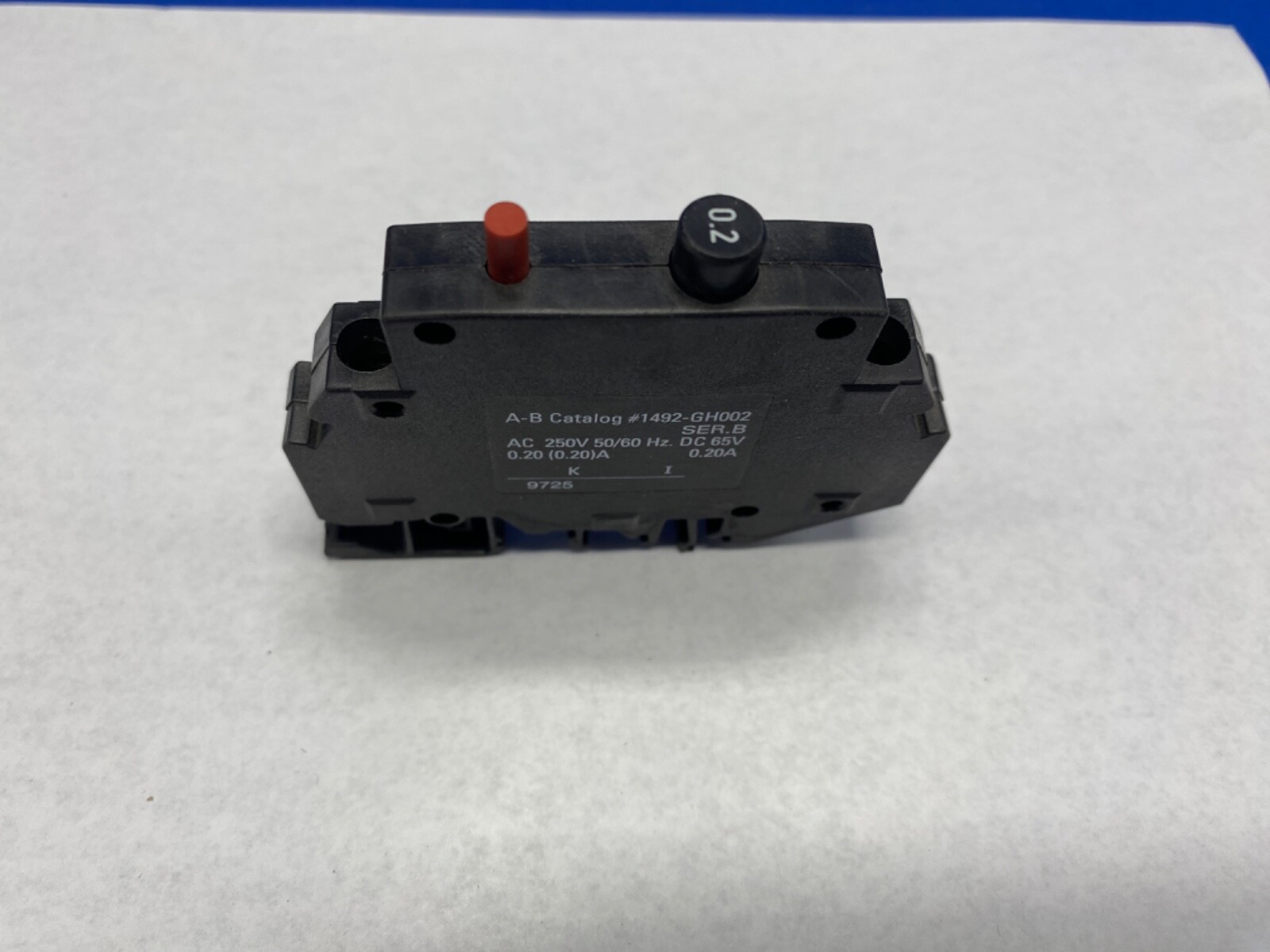 Allen Bradley 1492-GH002 breaker DIN rail mount 0.2 amps