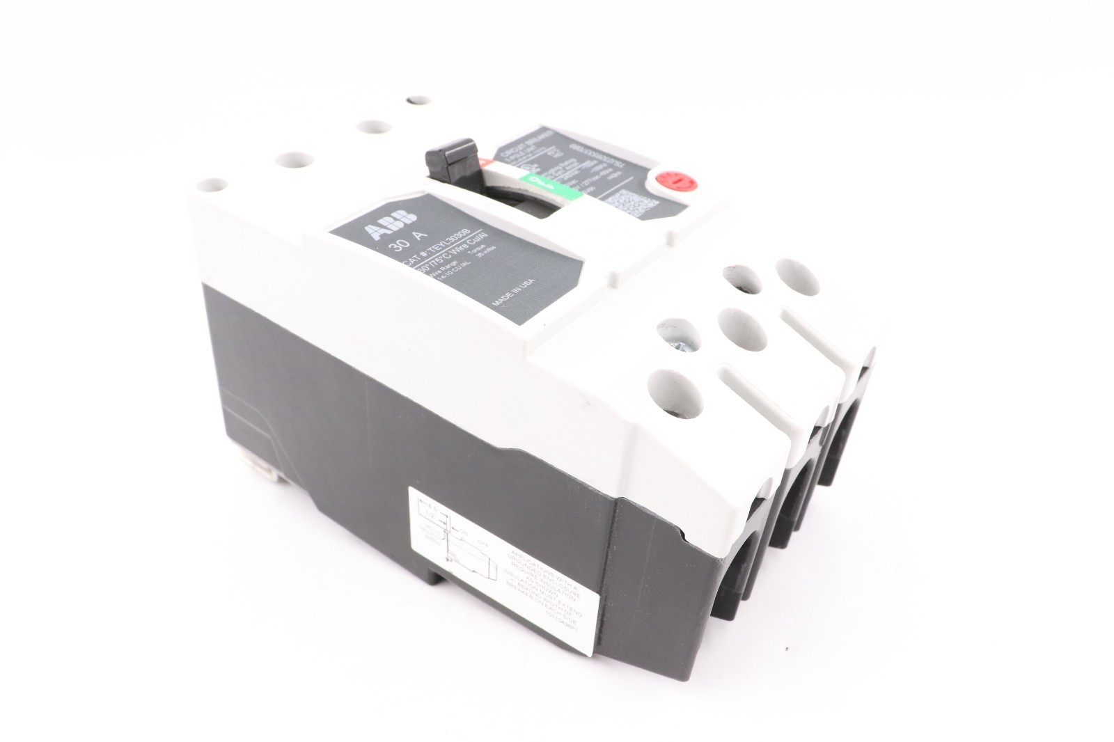 ABB/GE TEYL3030B 30A 3-POLE BOLT-ON CIRCUIT BREAKER, 65KA@480Y/277VAC HACR