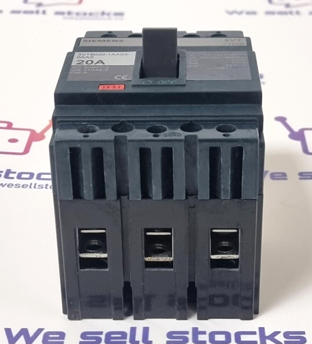 SIEMENS 3VT8020-1AA03-0AA2 Circuit Breaker 20A