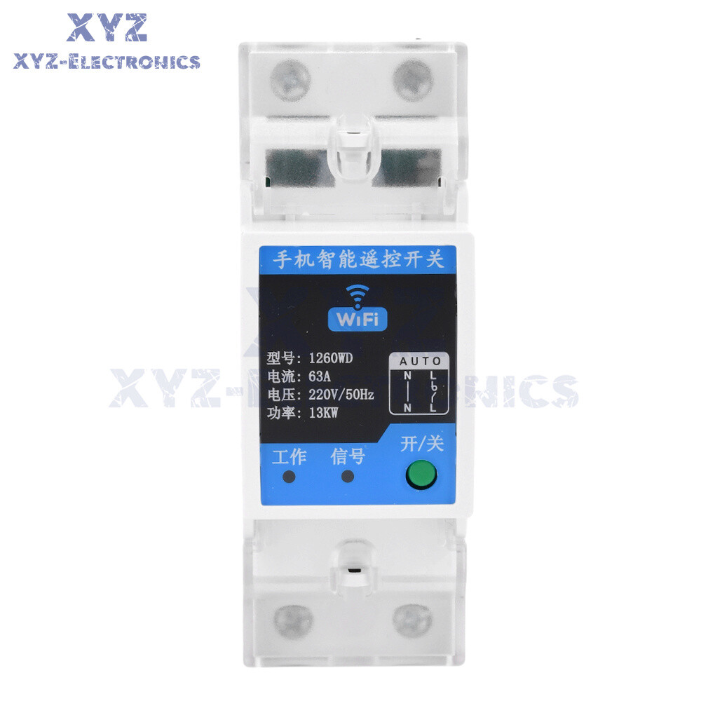 Smart Circuit Breaker TUYA WIFI Bluetooth 2P63A On/Off Breaker Remote Control