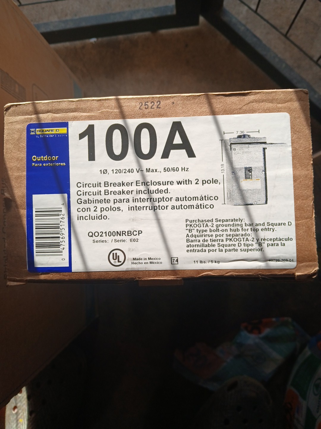 Square D QO2100NRBCP Main Breaker
