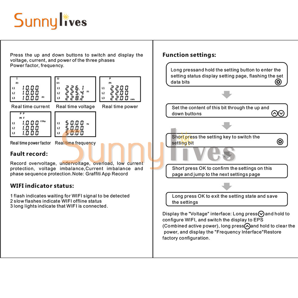 3-phase Tuya WiFi Overload Time Delay Energy Meter Limit Circuit Breaker 100A