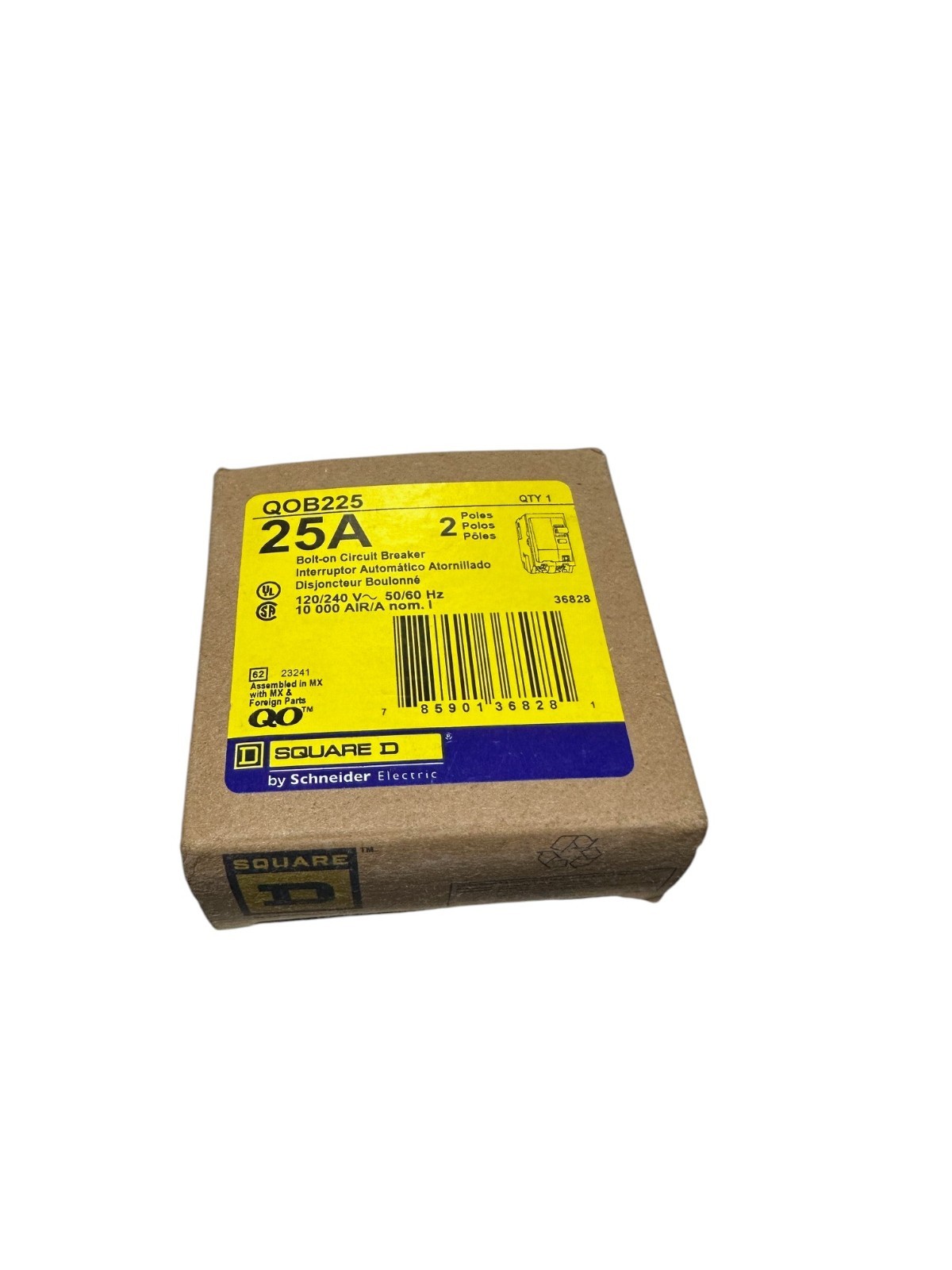 D Square QOB225 2-Pole 25A 120/240V Bolt-on Circuit Breaker 🔥 Fast Shipping 🔥