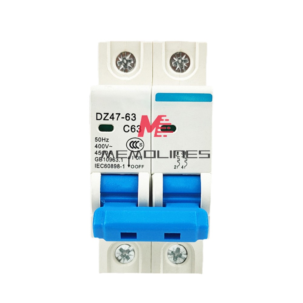 DZ47-63 2P Mini Circuit Breaker 6-63A Overload Short Circuit Protetion 400V 50Hz