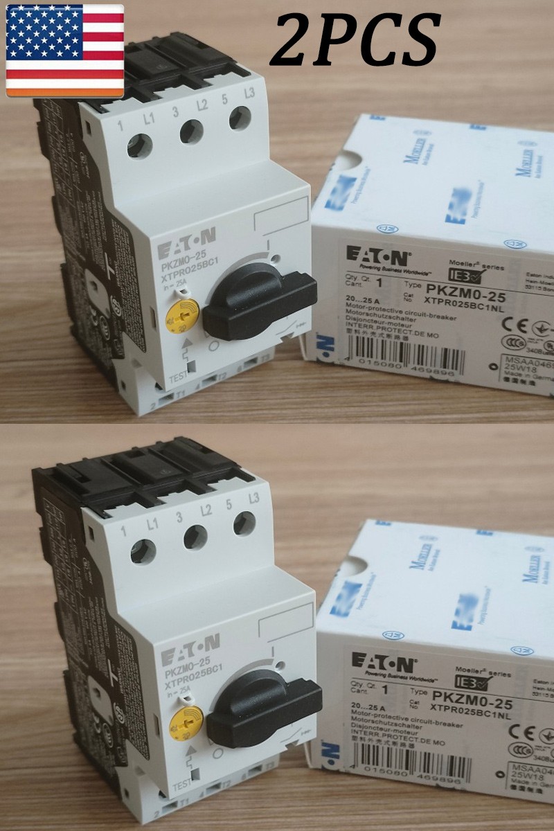 2PCS Motor Protective Circuit Breaker For Eaton Moeller PKZM0-25 XTPR025BC1NL