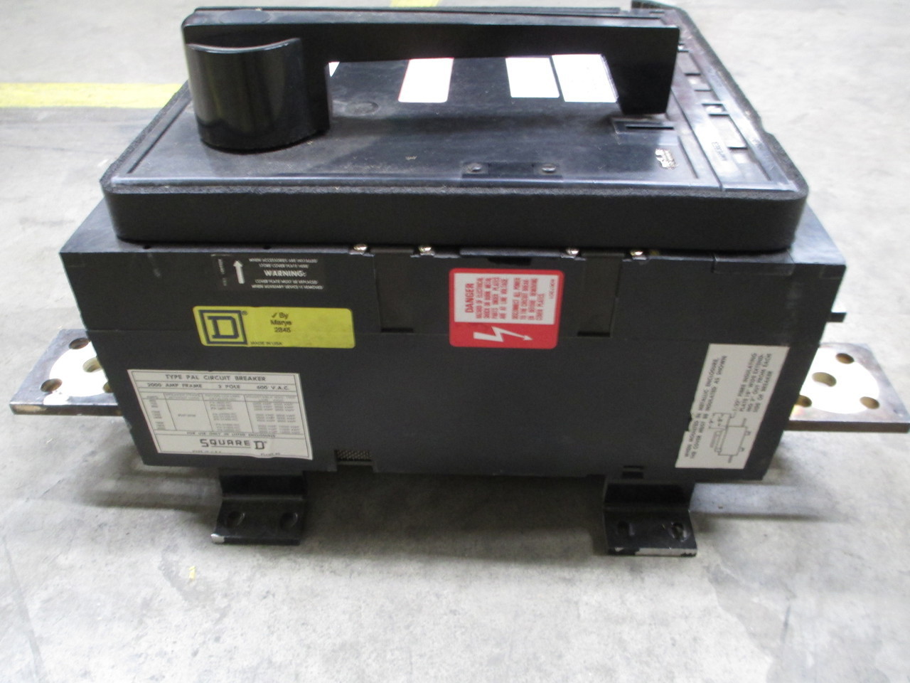 Sq D PHF2036 2000A Frame 1000A Rated 3P 600V Circuit Breaker MO/FM Used E-Ok