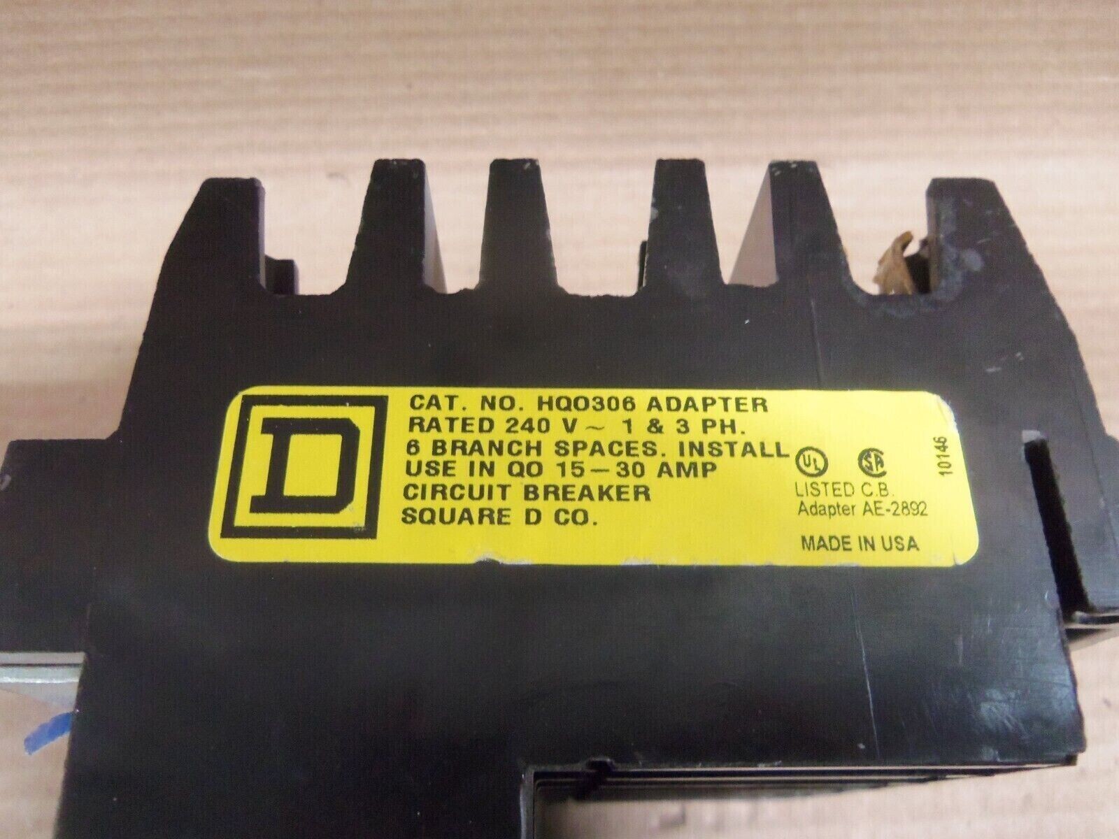 Square D HQO HQO306 15-30 Amp 6 Space QO Breaker I-Line Adapter AK