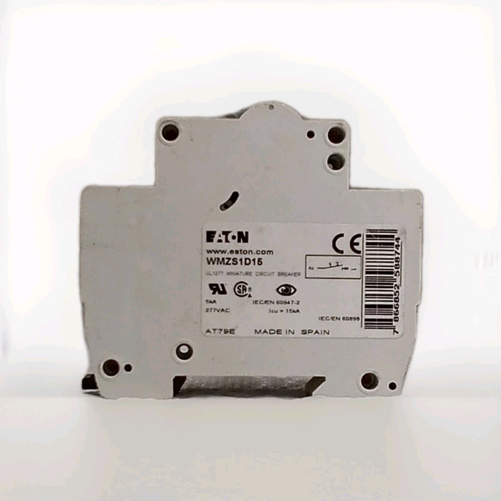 Eaton D15 WMZS1D15 230/400V 5kA Single-Pole Circuit Breaker
