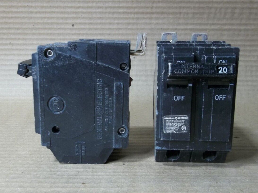 General Electric ABB THQB THQB2120 2 Pole 20 Amp 240V Paper Circuit Breaker