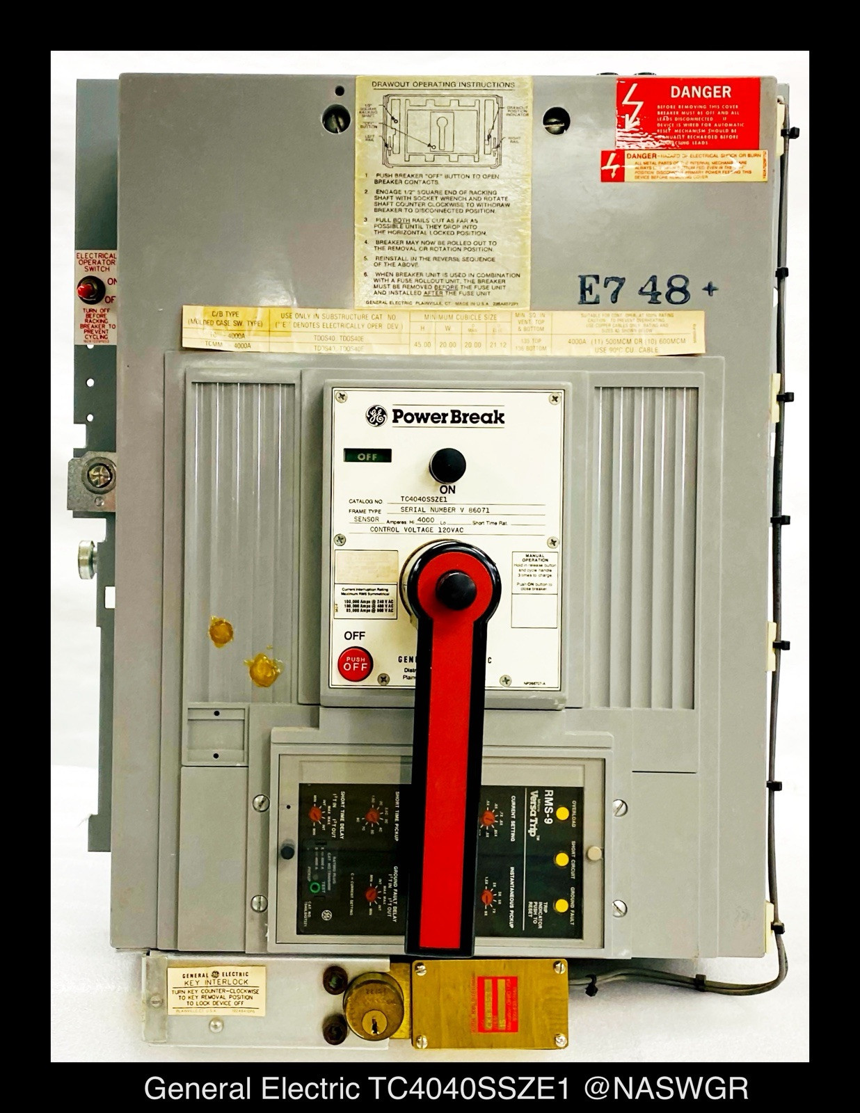 GE PowerBreak TC4040SSZE1 Breaker (E/O,D/O) – 4000 Amp – Tested/1Yr Warranty