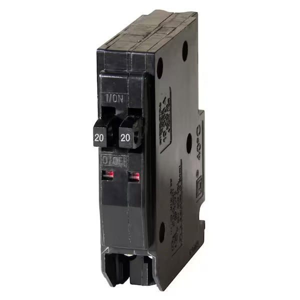 Square D QO2020C 2-20 Amp Single-Pole Tandem Circuit Breaker NO HOOK