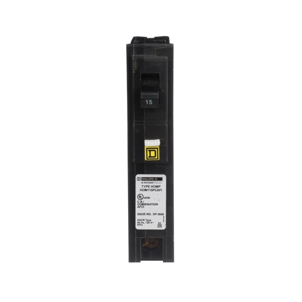 SQUARE D HOMELINE HOM115PCAFI 15A PLUG ON NEUTRAL ARC-FAULT AFCI NEW