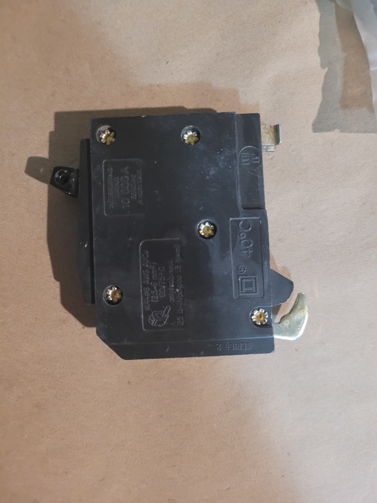 Square D QOT2020 1 Pole Twin 20 amp 120/240v Tandem Breaker QO2020 w/ Hook W#