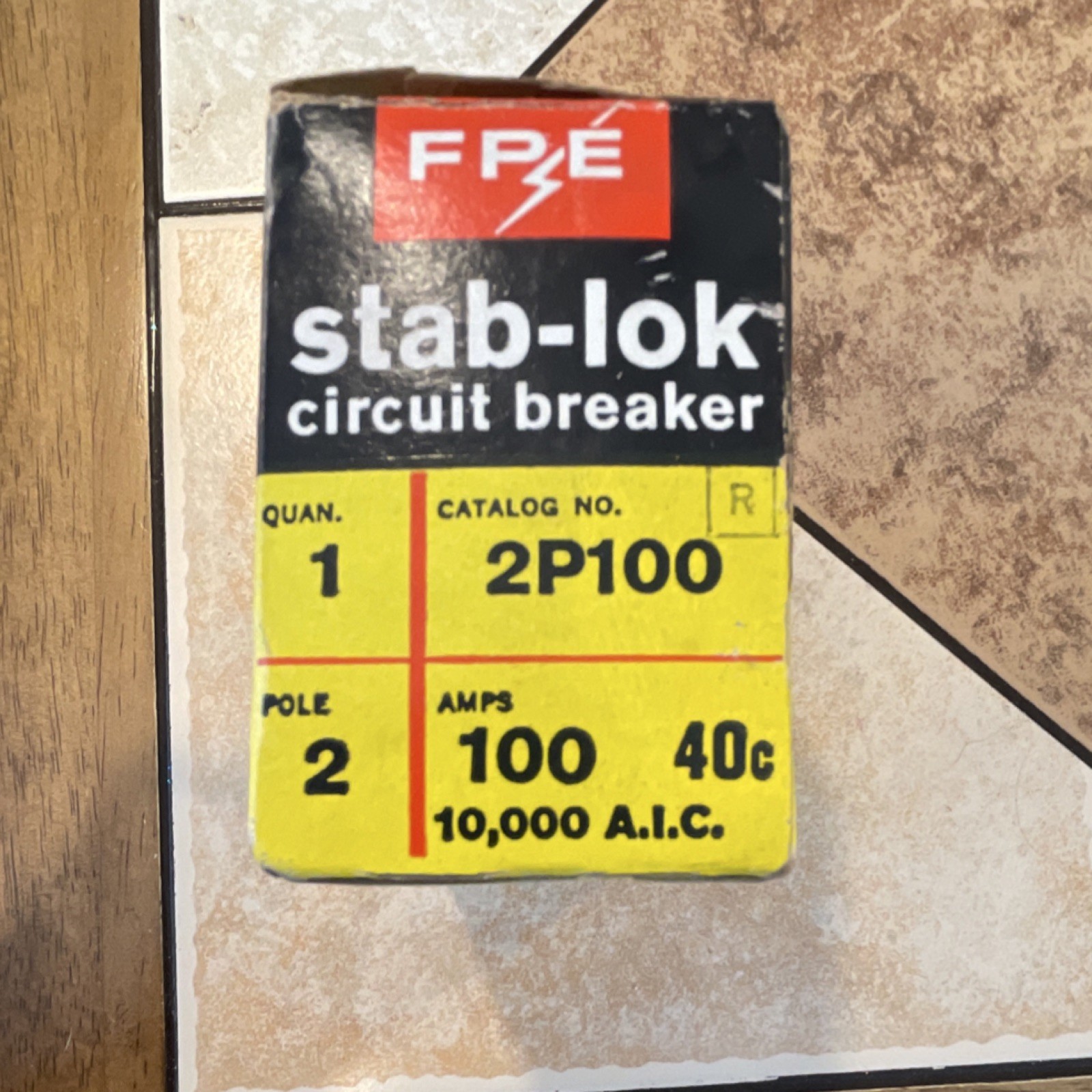 Federal Pacific FPE Stab-lok Circuit Breaker 2 Pole 100A 2P100