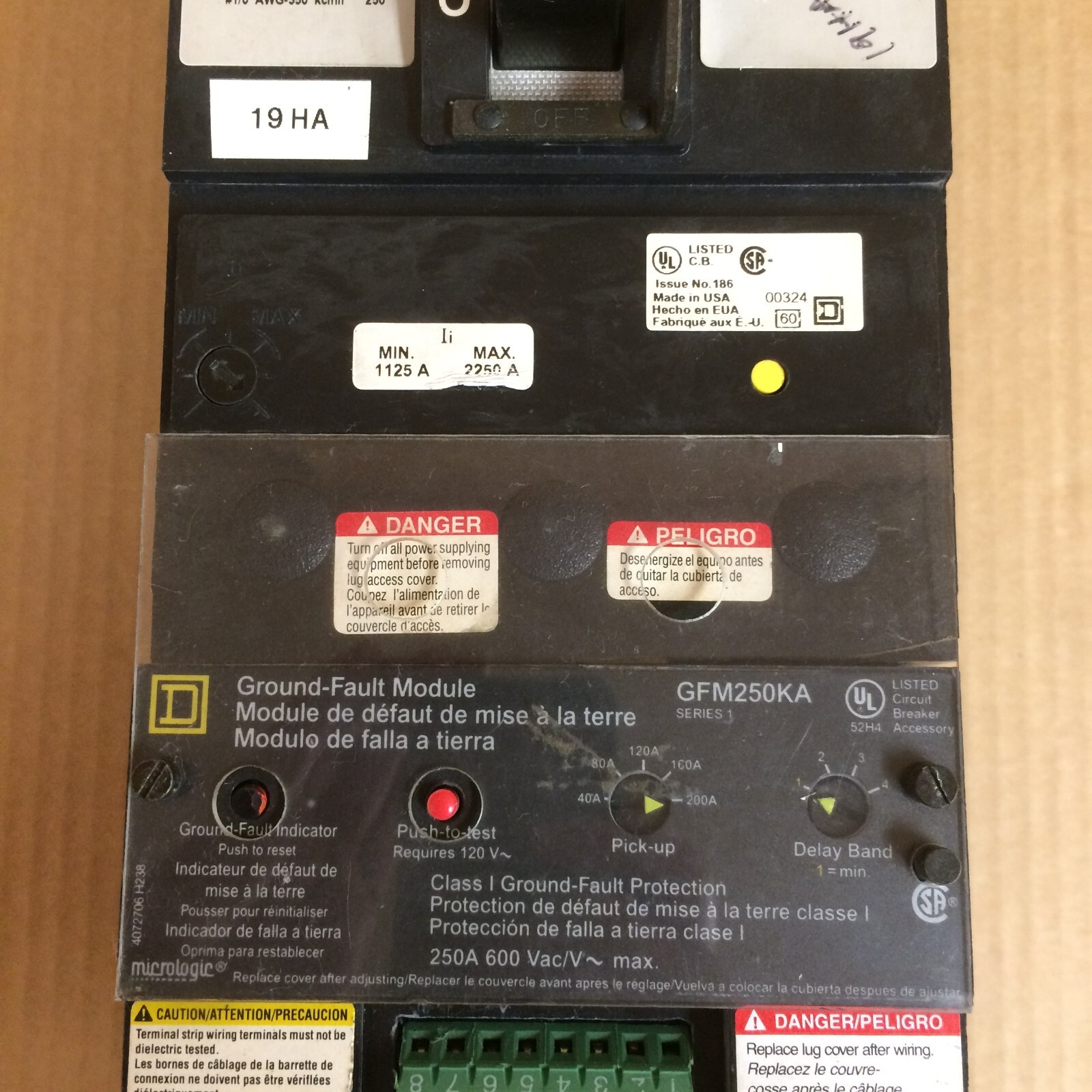 Square D KC34225G I-Limiter Circuit Breaker w/ GFM250KA Ground Fault Module