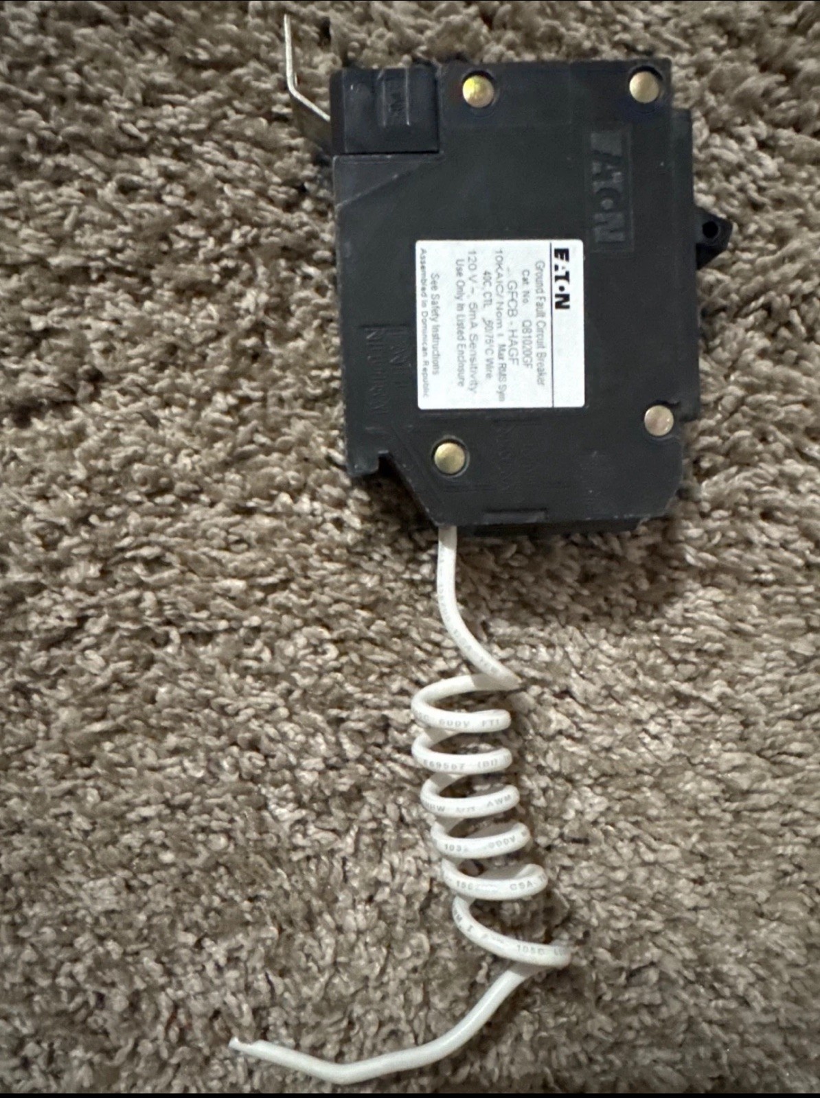Eaton QB1020GF 20A GFCI Circuit Breaker
