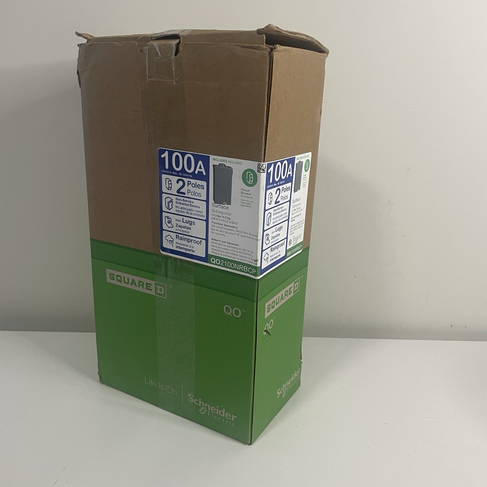 Square D Circuit Breaker Enclosure With 100A 2 Pole Main Breaker QO2100NRBCP NEW