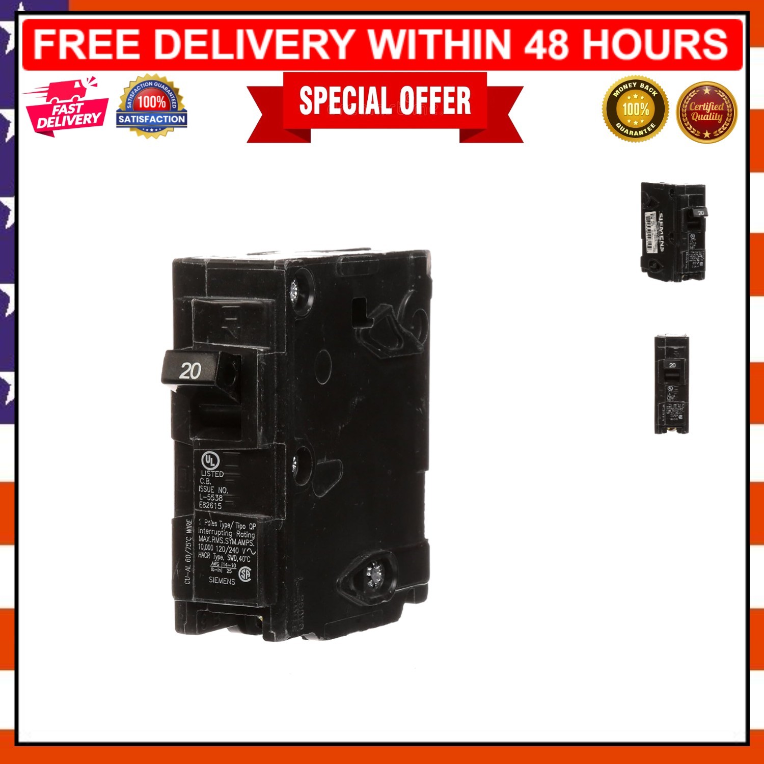 Plug-In 20 Amp QP Circuit Breaker – Easy Installation for Electrical Protection