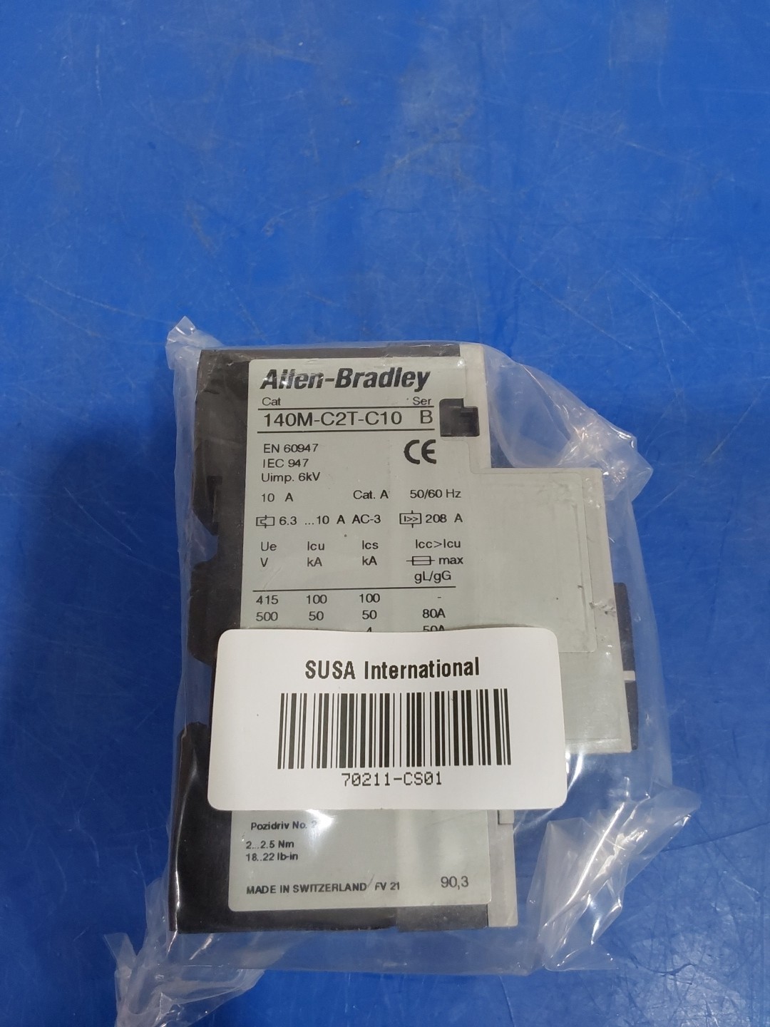 Allen-Bradley 140M-C2T-C10 Circuit Breaker, Ser B, 6.3-10A