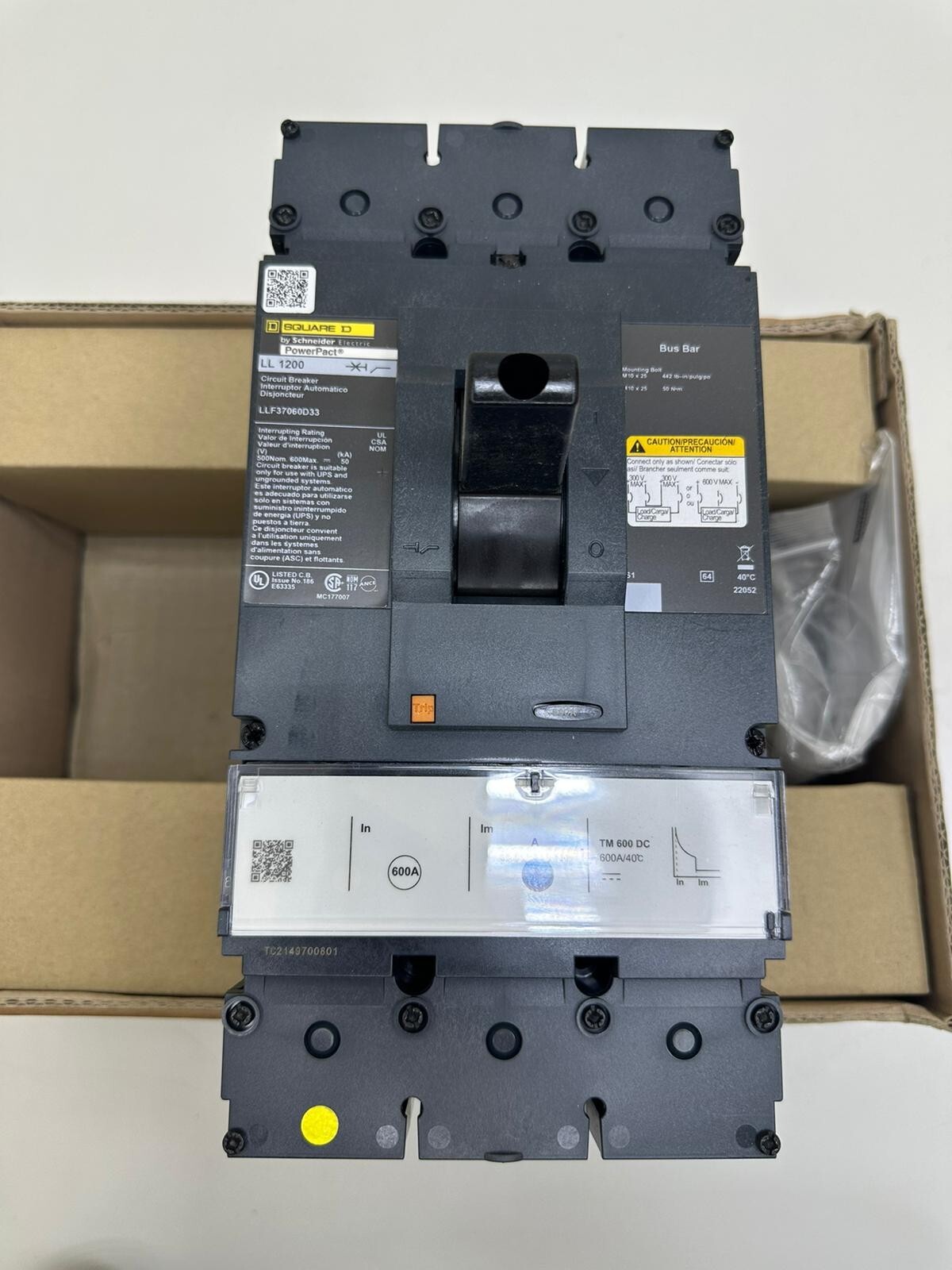 Schneider electric Square D LL 1200 Circuit breaker LLF37060D33 600A