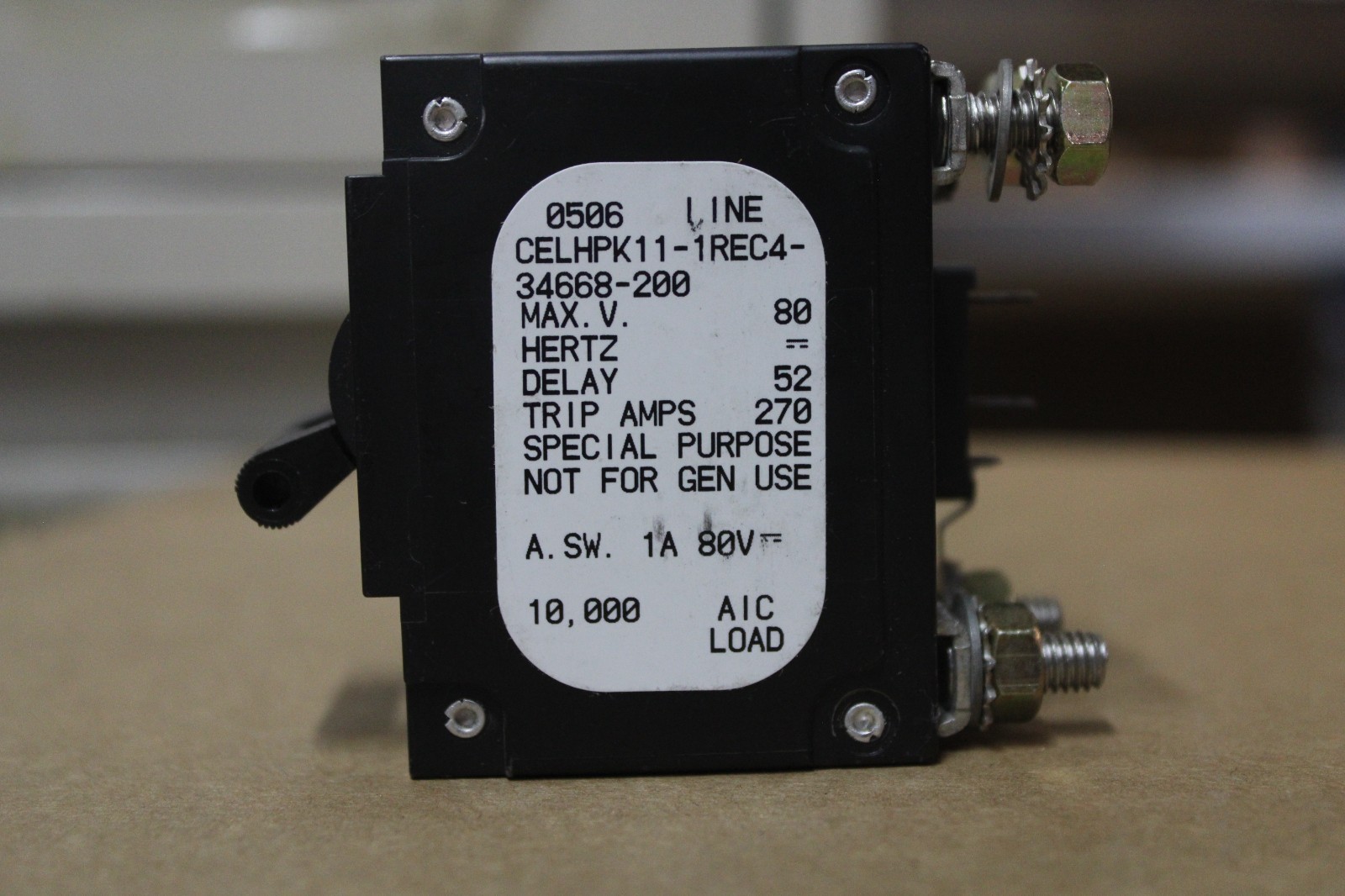 AIRPAX, Toggle Switch Circuit Board, 1 pole, 200 AMP