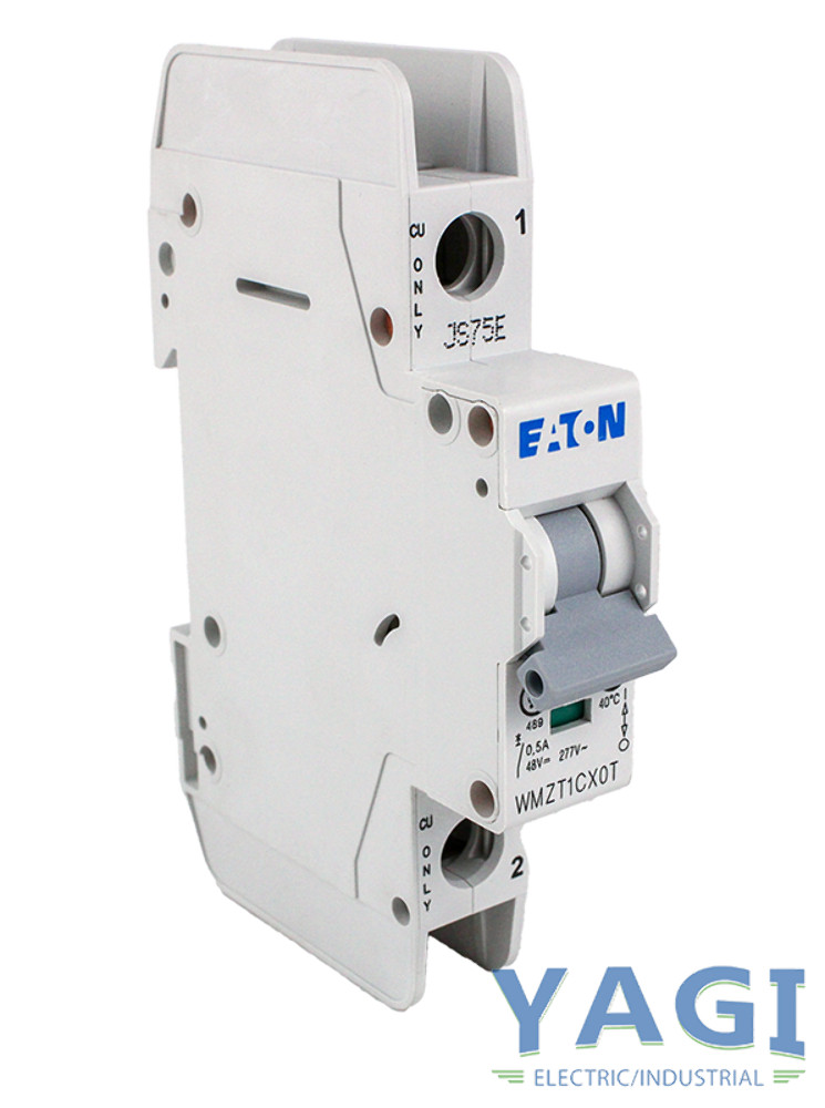 Eaton WMZT1CX0T Breaker 0.5A 1P 277V 10kA Type C DIN Rail Trip Indicator