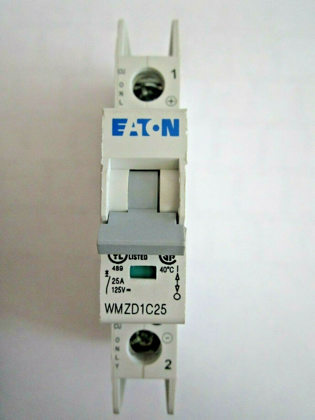 NEW EATON WMZD1C25 CIRCUIT BREAKER 25A 125V DC 1 POLE DIN RAIL