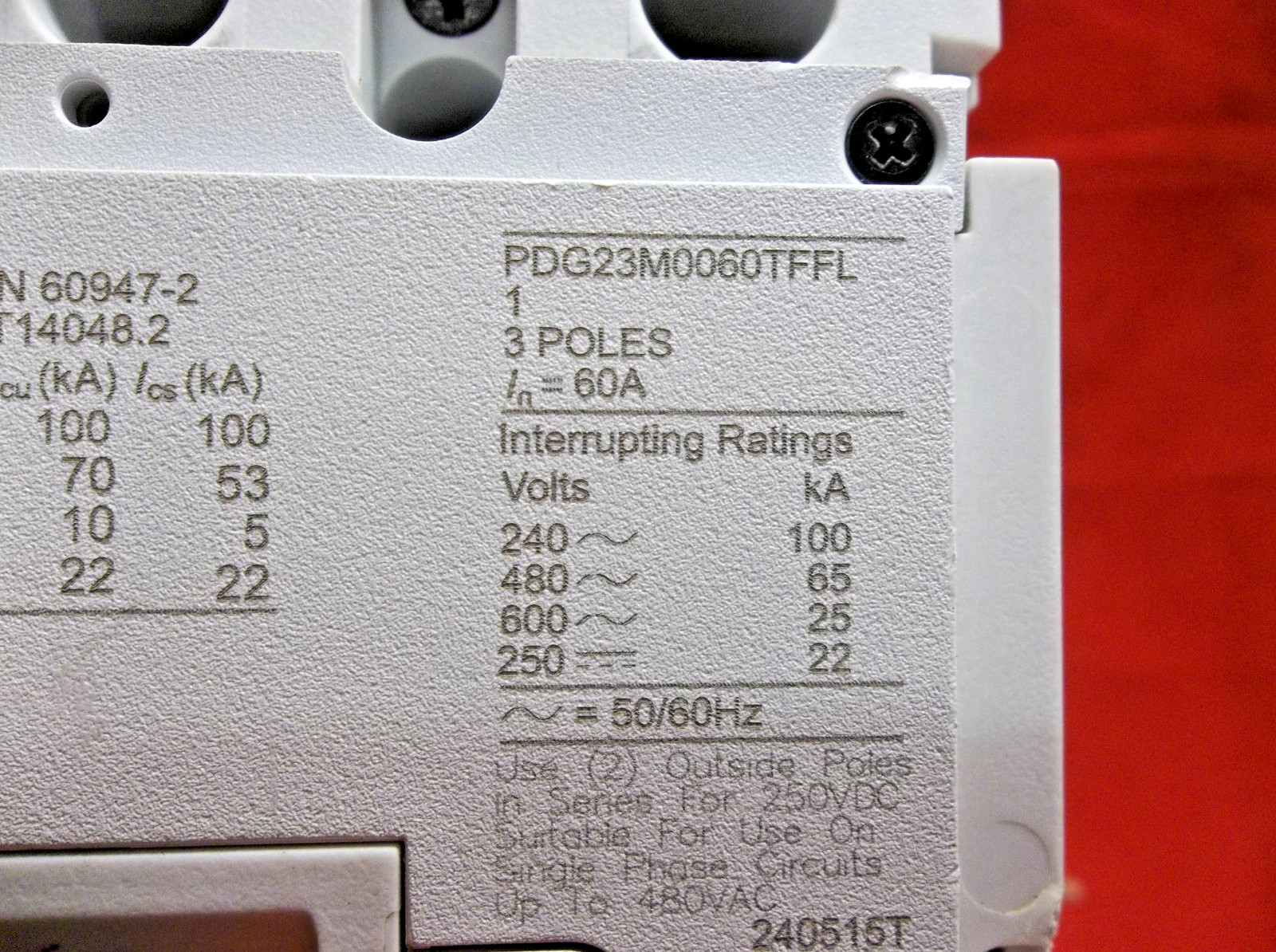 EATON PDG23M0060TFFL circuit breaker 9125a5