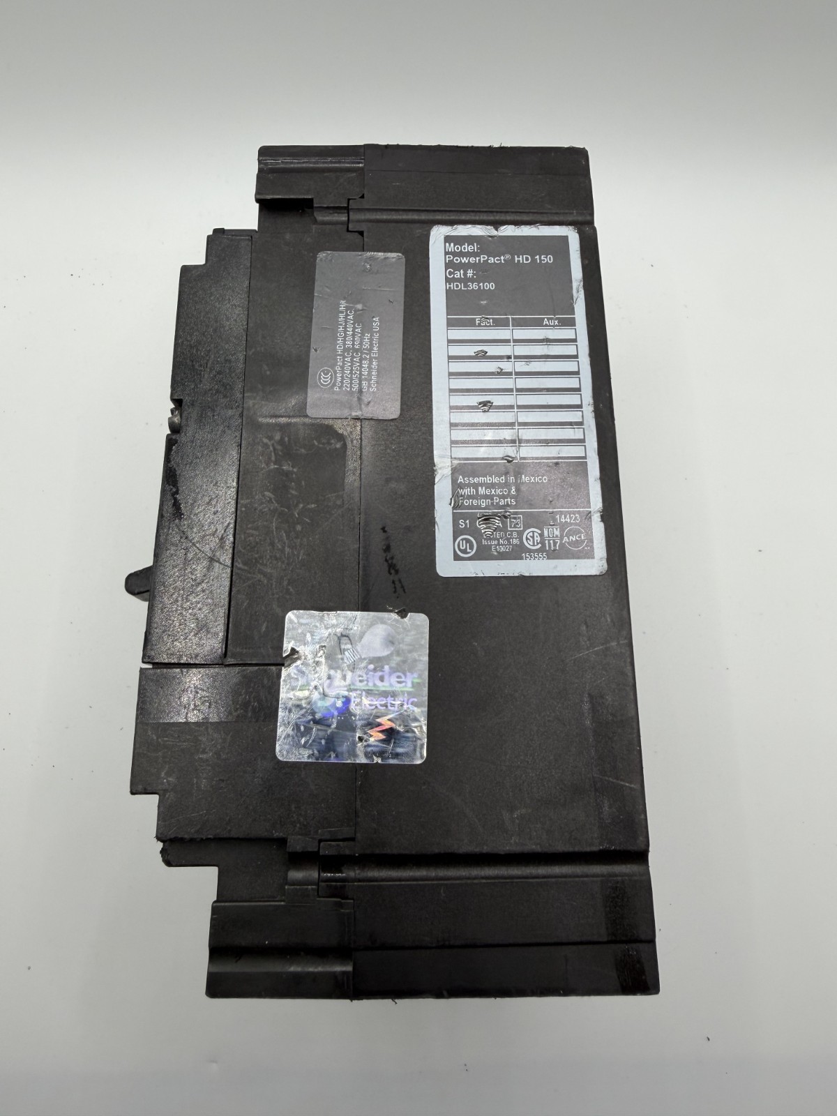 Square D HDL36100 100A 600V 25kA 3P Circuit Breaker – tested & wrnty