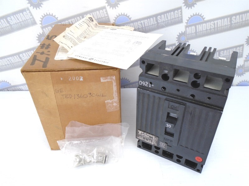 GE – TED136030WL – 30A, 3 Pole, 240-600 VAC – 18kA@480 – (NEW OLD STOCK in BOX)
