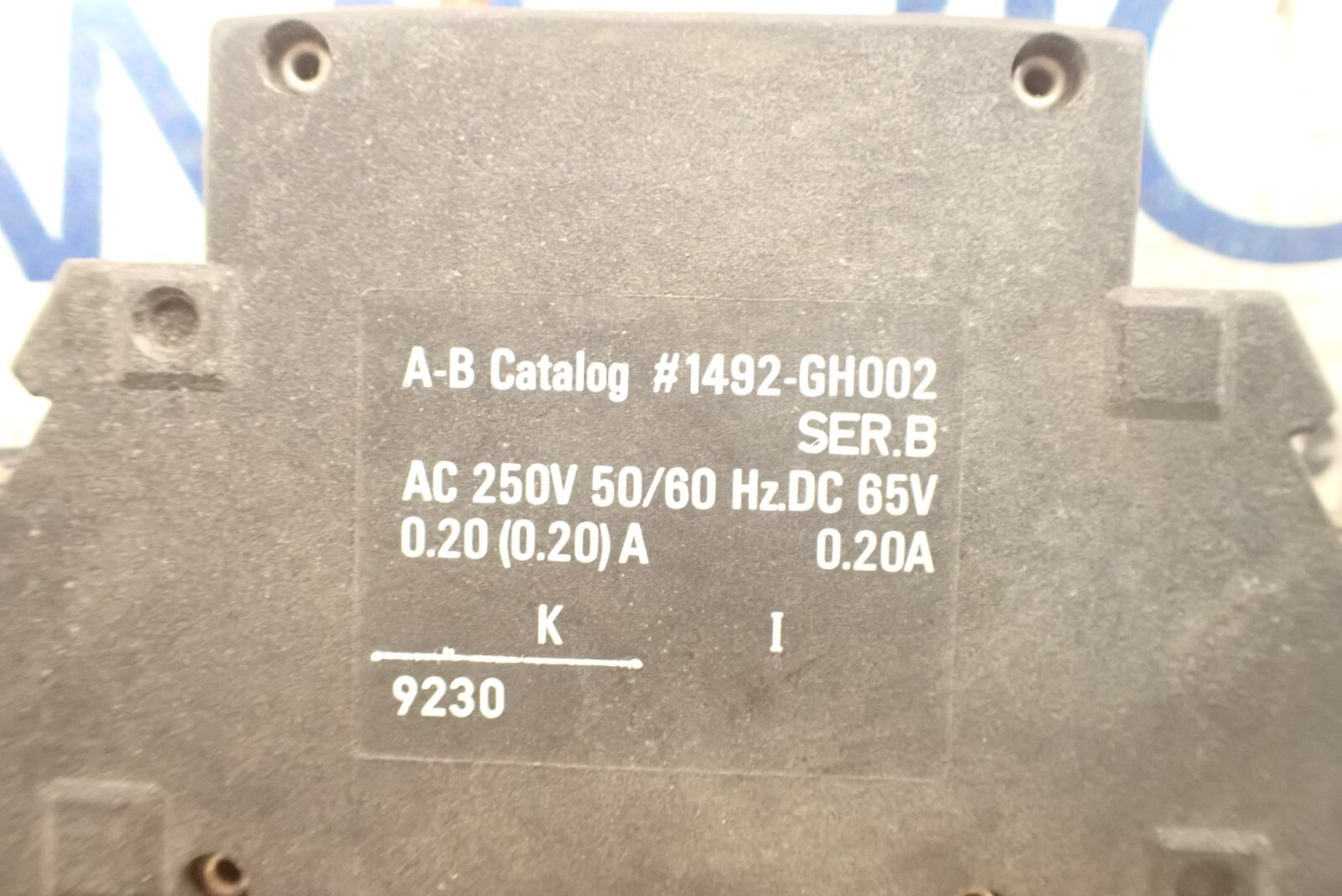Allen Bradley 1492-GH002 Series B 0.20 Amp 250 VAC 65 VDC Din Rail Breaker
