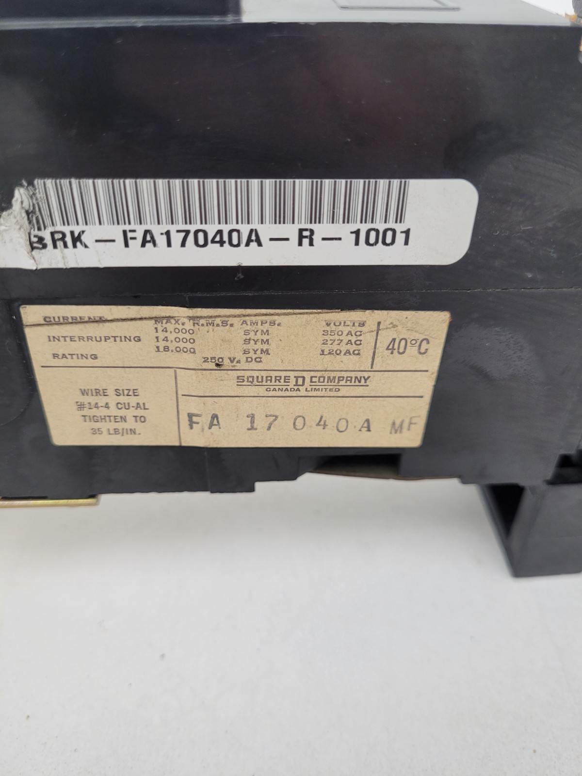 FA17040MF Square D 40 Amp Circuit Breaker – Next Day Option