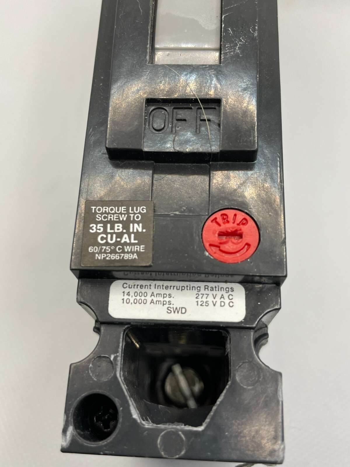 GE Molded Case Circuit Breaker: 20 A Amps, 14kA at 120/240/277V AC, TED113020WL