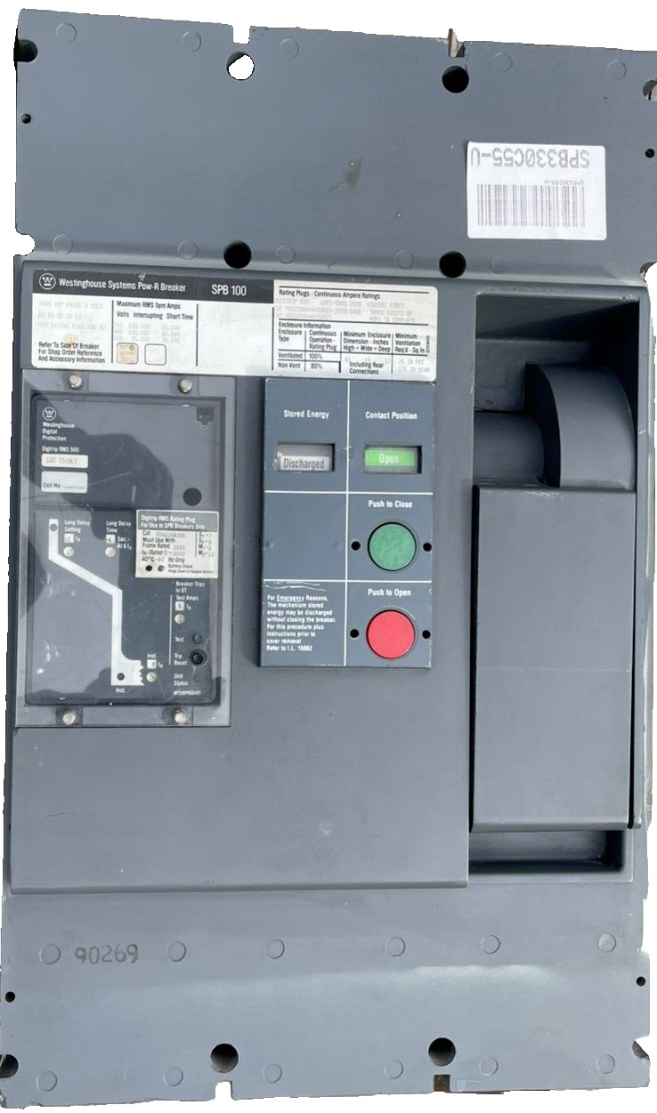 Westinghouse SPB100 3000A 3p 600V Pow-R-Way Breaker T51BLI, SPBR330F51, 3000 Amp
