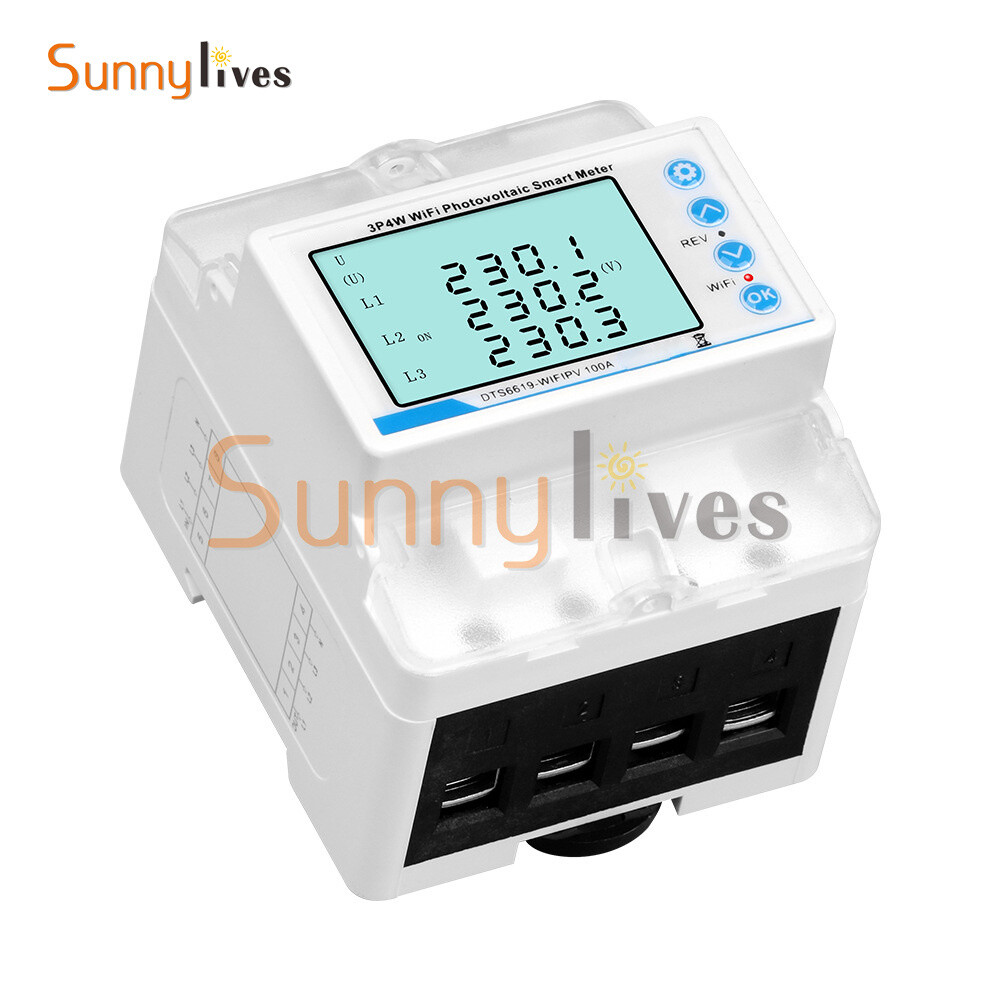 3-phase Tuya WiFi Overload Time Delay Energy Meter Limit Circuit Breaker 100A