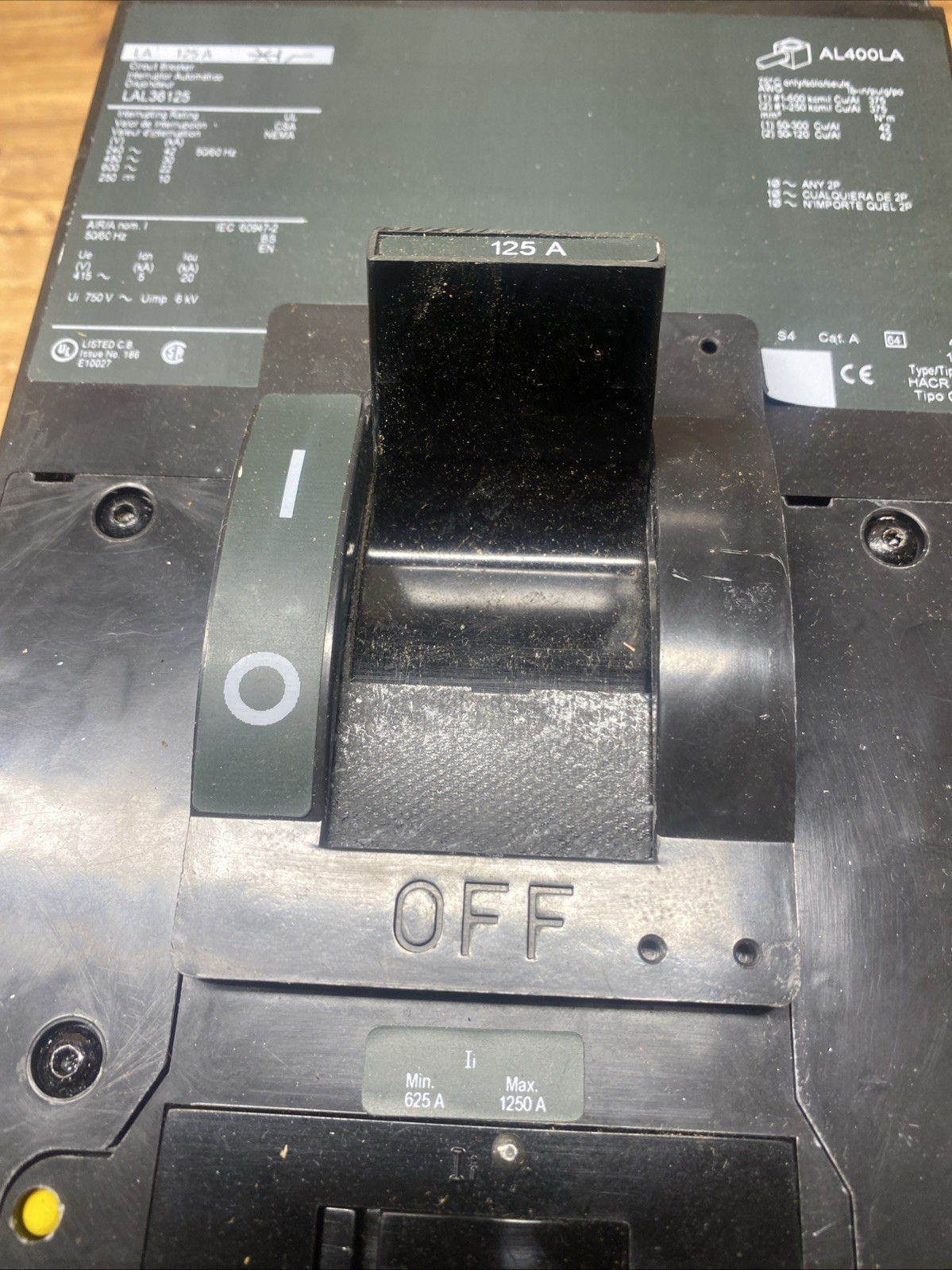 Square D Circuit Breaker Plug-In 300 AMP 600V 3 Pole AL400LA LA36300