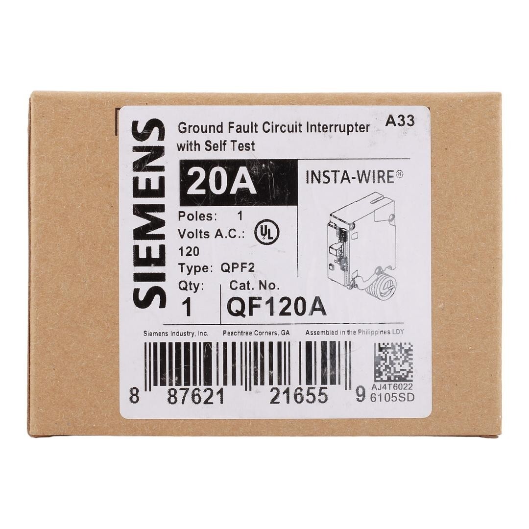 NEW Siemens QF120A 20 Amp 1 Pole 120V 10kA GFCI Circuit Breaker