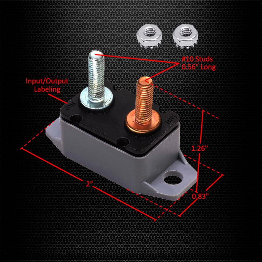 DC 12V – 24V Automatic Reset Circuit Breaker with Cover Stud Bolt for Automotive