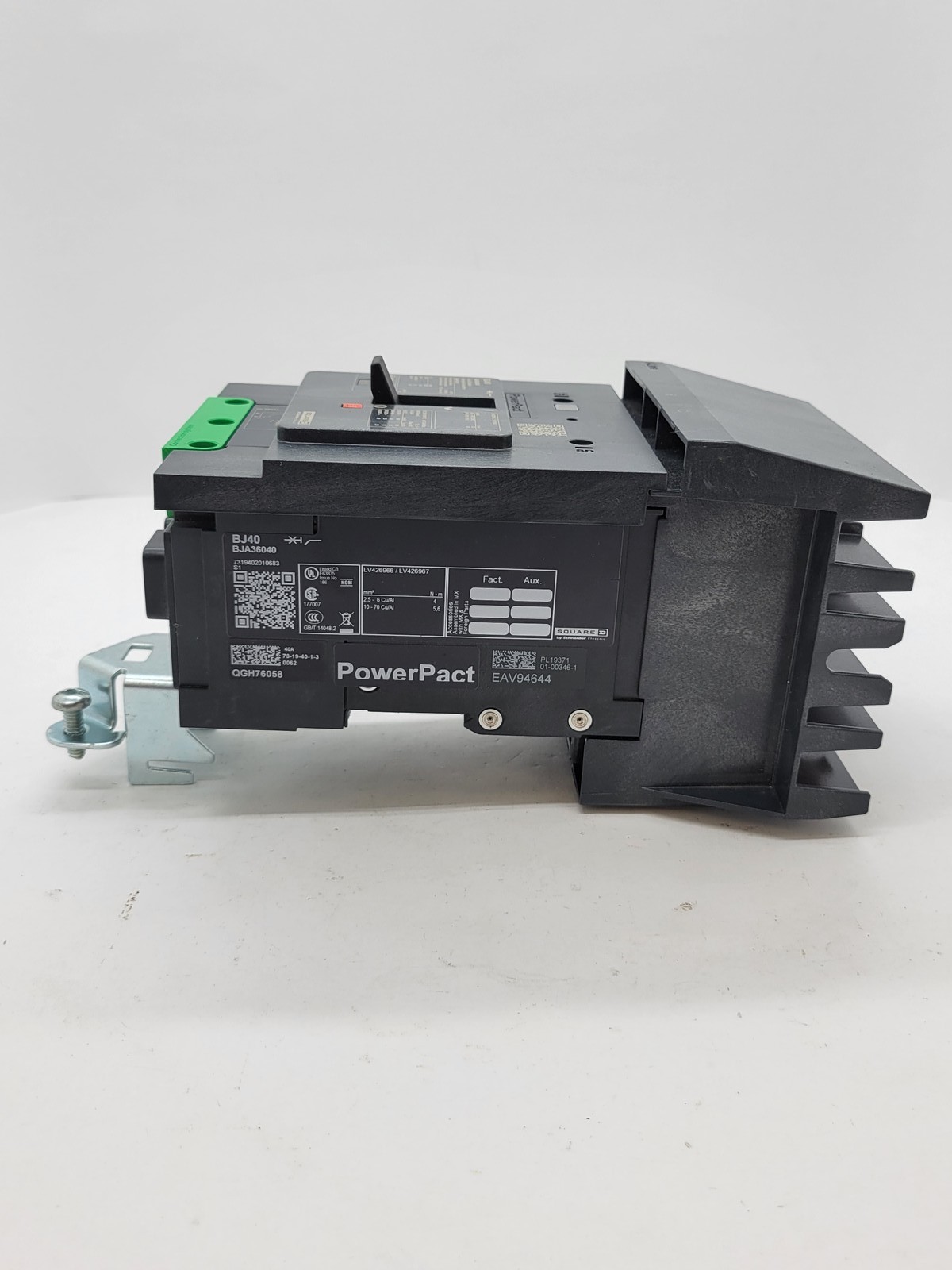 Square D BJA36040 PowerPact I-Line Circuit Breaker 40A 3P 600V BJ40 Green