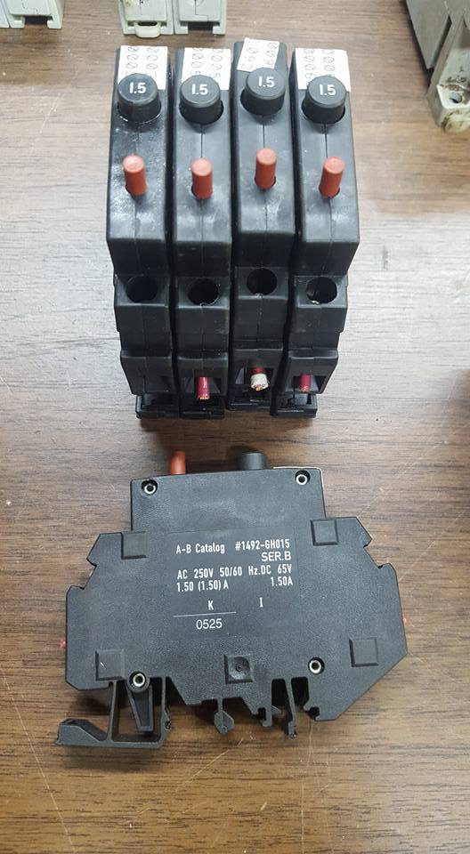 LOT OF 5 ALLEN BRADLEY 1492-GH015 CIRCUIT BREAKER W234