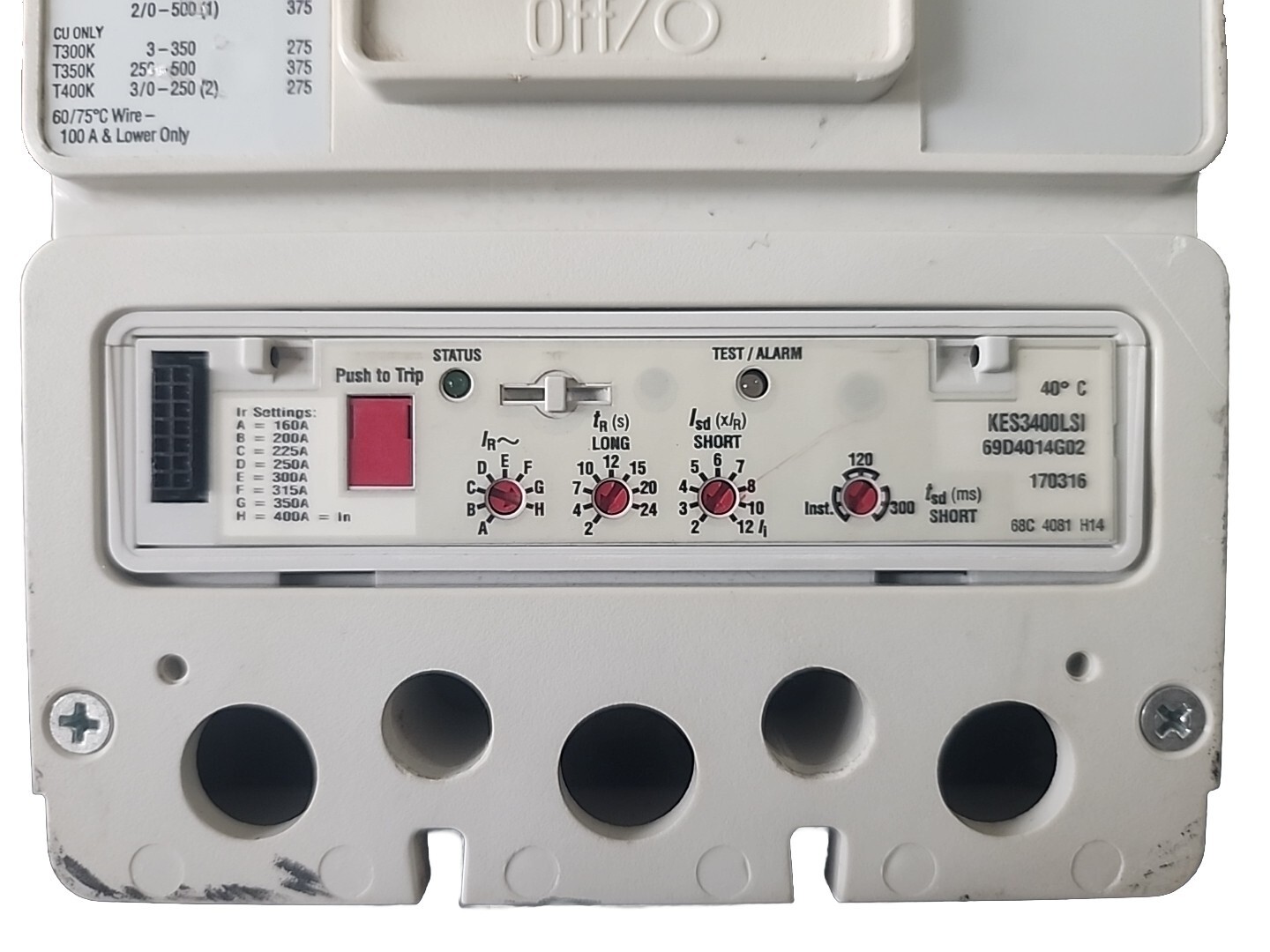 Eaton HKD3400F 400A 600V 65k w/KES3400LSI Trip Unit