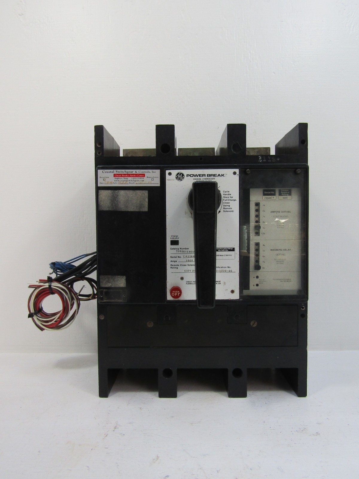GE TPR5616NQARHC 1600 Amp 600V PowerBreak Breaker 1600A TPR5616 General Electric
