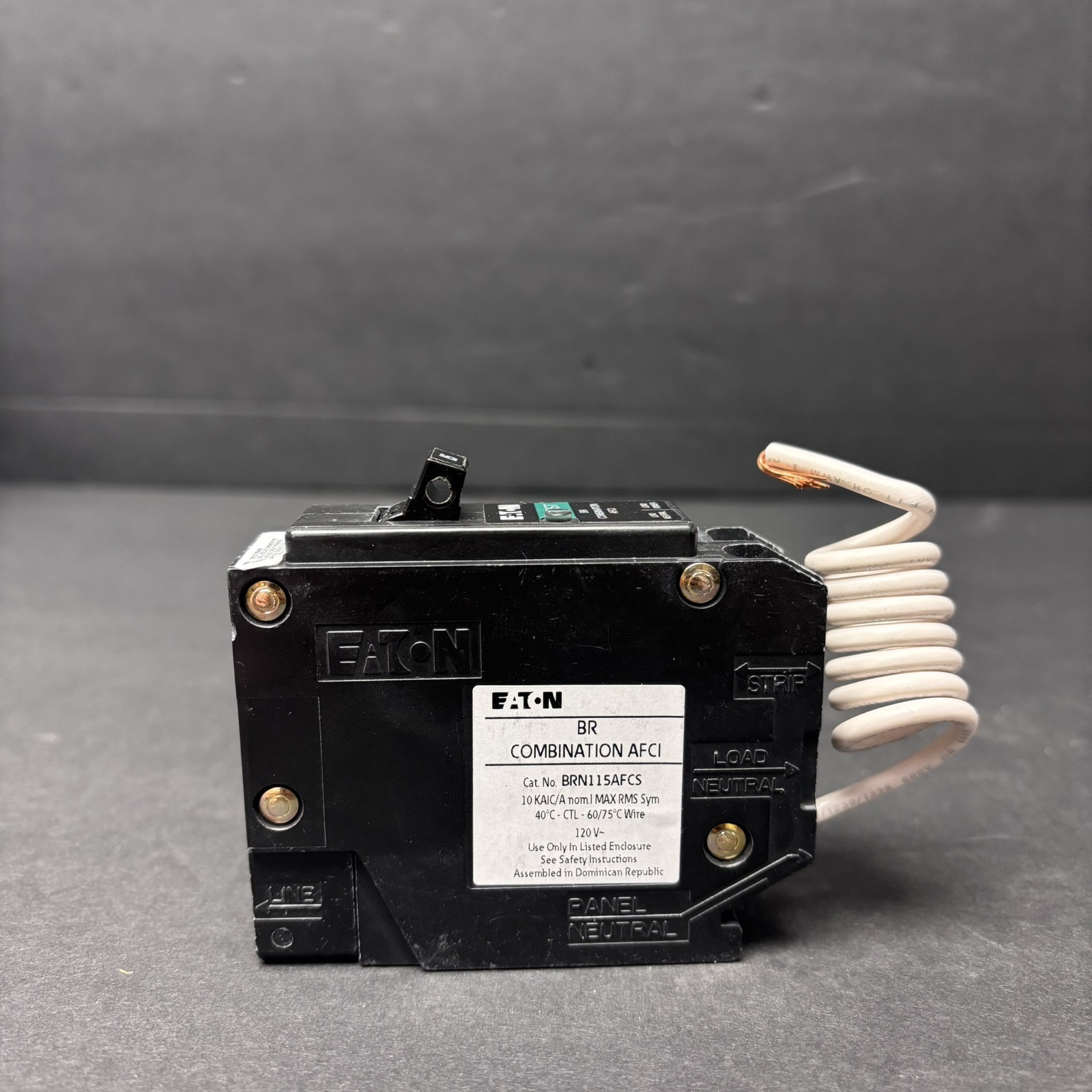 Eaton Cutler Hammer BRN115AFCS 15 Amp 1 Pole Combination AFCI Circuit Breaker S