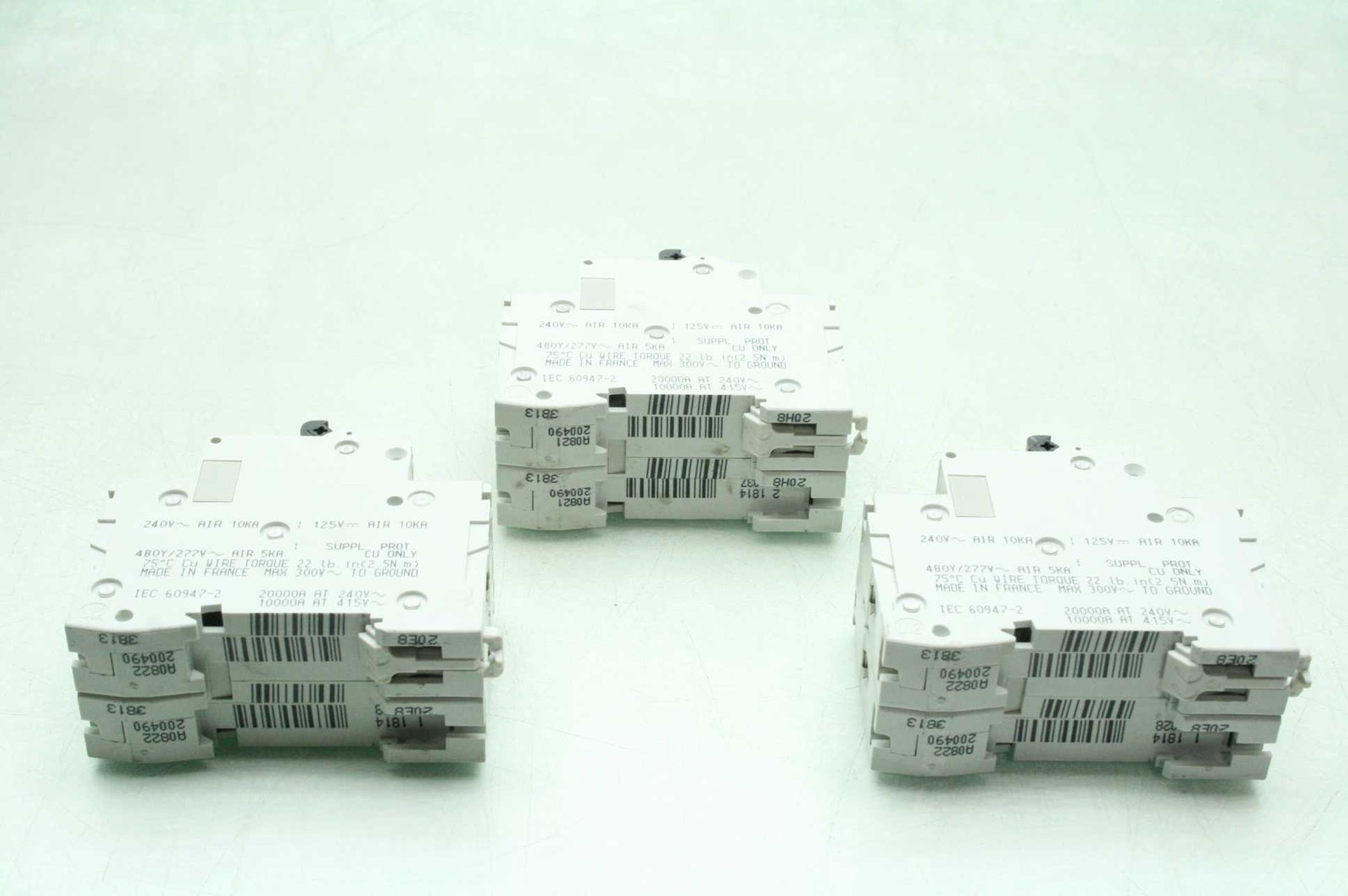 3 Merlin Gerin Multi9 C6A C60 / 2 Pole Circuit Breakers 60A 480Y/277V