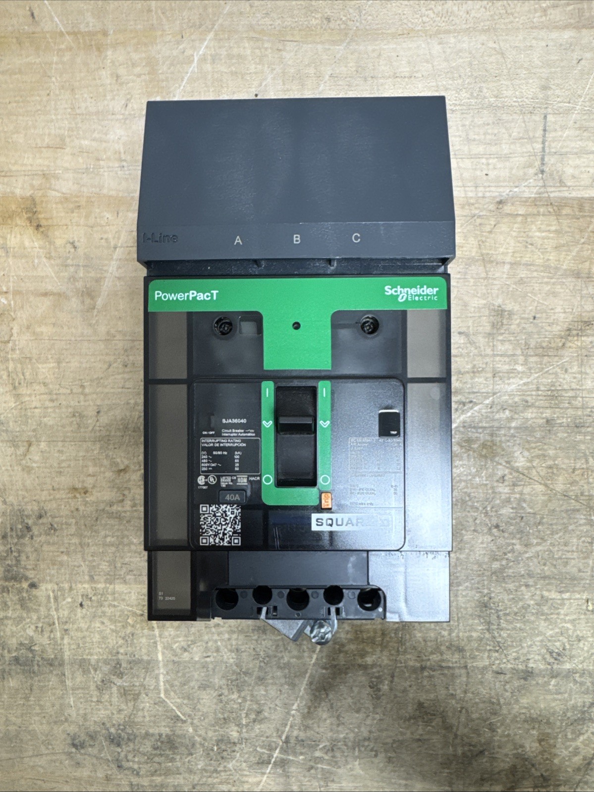 NEW TAKEOUT SQUARE D BJA36040 I-LINE 3 POLE 40 AMP 480v 65KAIC POWERPACT BREAKER