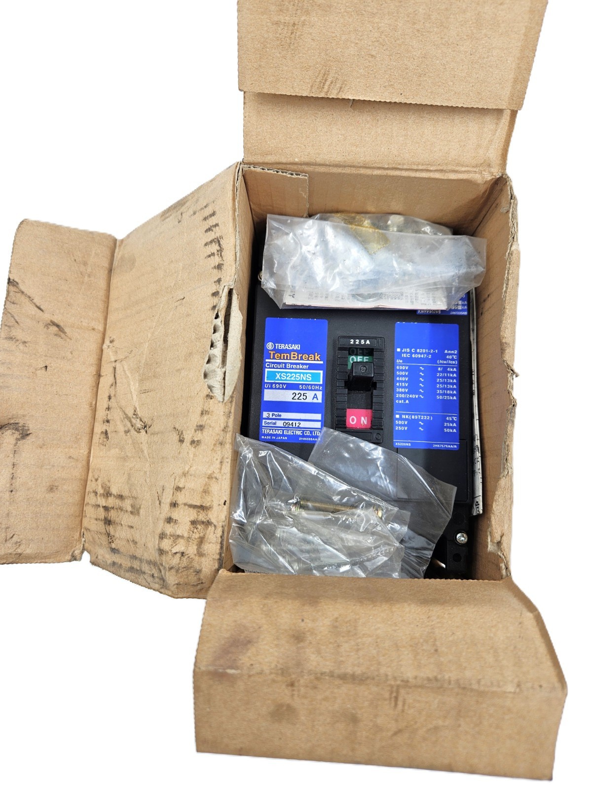 TERASAKI TEMBREAK XS225NS CIRCUIT BREAKER 225AMP 3POLES FAST SHIPPING