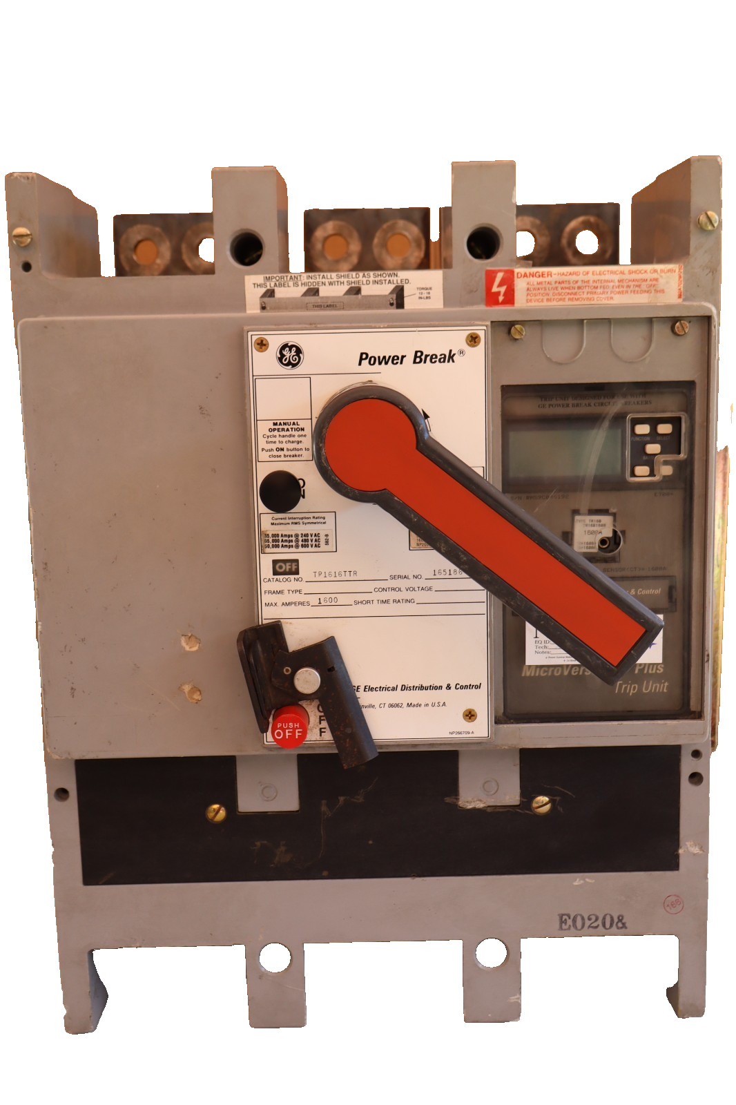 GE Power Break Disconnect 1600 Amp 1600A TP1616TTR Plug TR16B1600 C216LSI